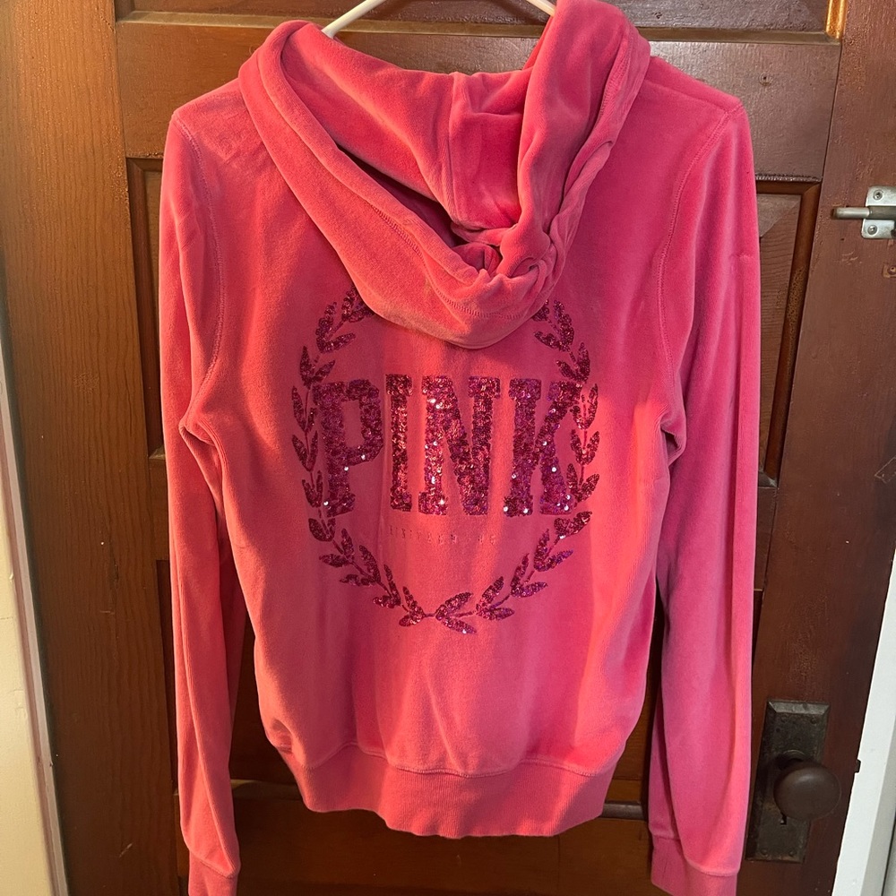 Vs pink velour sequin jacket